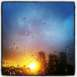 Close-up of water drops on glass