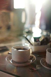 Close-up of coffee on table