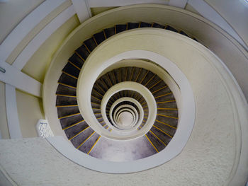 High angle view of spiral stairs