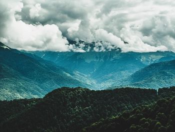 Scenic view of mountains against sky