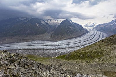 Scenic view of mountains against sky