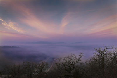 Scenic view of dramatic sky at night