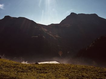 Scenic view of mountains against sky