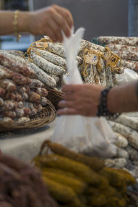 Provence village market in france sausage