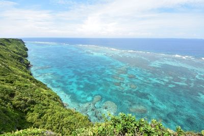 High angle view of sea against sky