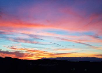 Scenic view of dramatic sky during sunset