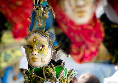 Close-up of mask for sale