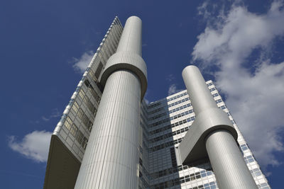 Low angle view of modern building against sky