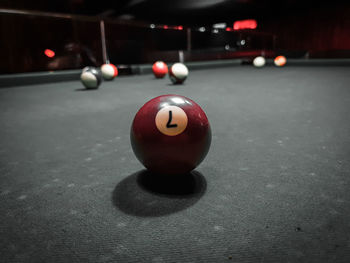 Close-up of ball on table