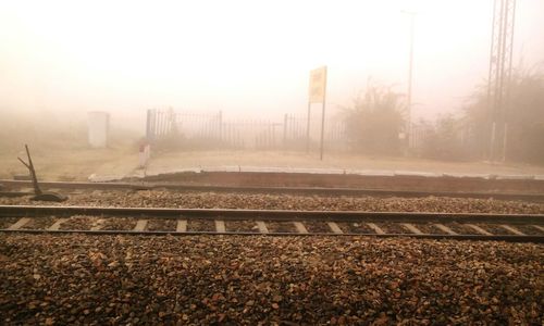 Railroad tracks in winter