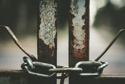 Close-up of rusty chain