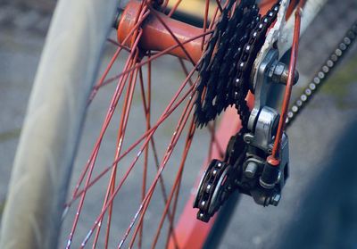 High angle view of bicycles