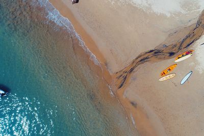 High angle view of beach