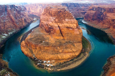 High angle view of horseshoe bend