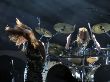 View of two people at music concert