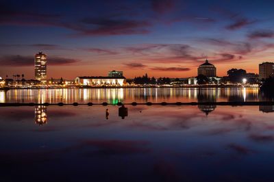 View of illuminated cityscape at night