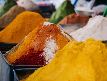 Colorful spices on an arabic market