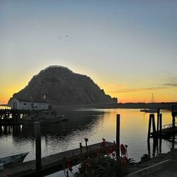 Scenic view of sea during sunset