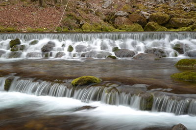 Scenic view of waterfall