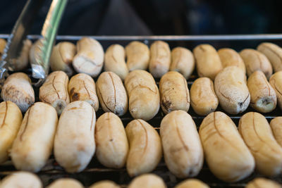 Close-up of pumpkins for sale in store