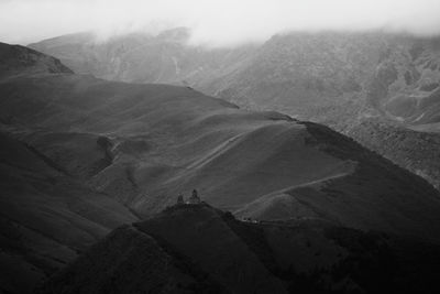 Gergeti trinity church from elia mountain