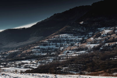 Clear winter sky mountain landscape panorama