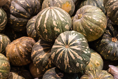 Full frame shot of pumpkins at market