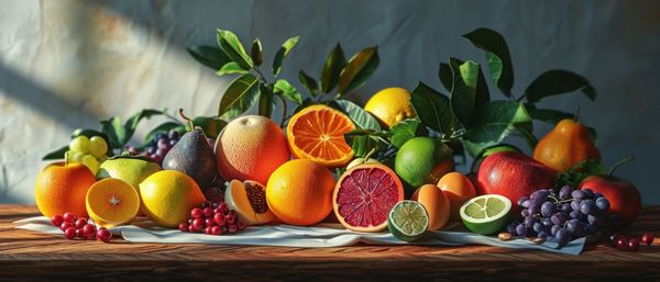 Close-up of fruits on table