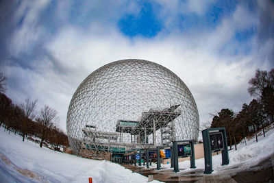 Low angle view of city against sky