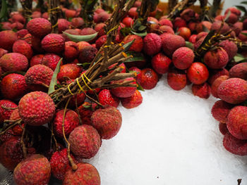 Close-up of strawberries in market