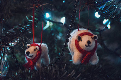 Dog on christmas tree