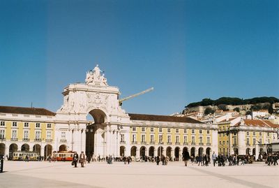 Group of people in front of building