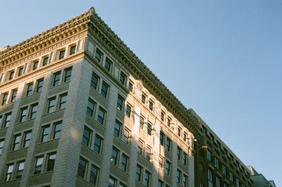 Low angle view of building against clear sky