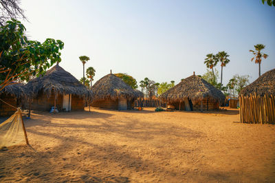 Scenic view of beach against clear sky