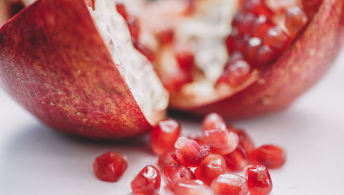 Close-up of chopped berries in plate