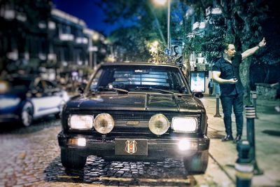 View of car on city street