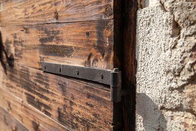 Close-up of old wooden door