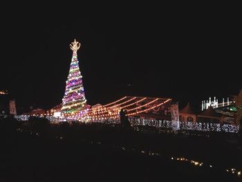 Illuminated city at night