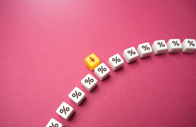 High angle view of toy blocks on table