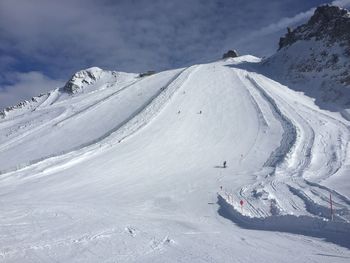 Downhill skiing in tirol, austria