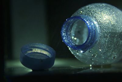 Close-up of illuminated ball on table