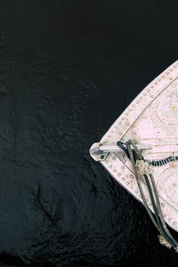 High angle view of boat in lake