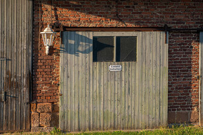 Closed door of old building