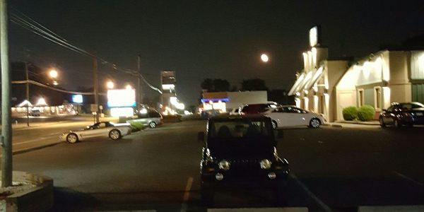 Cars parked at night