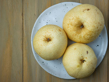 Directly above shot of apples in plate