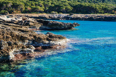 Rock formations by sea