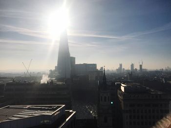 View of skyscrapers in city