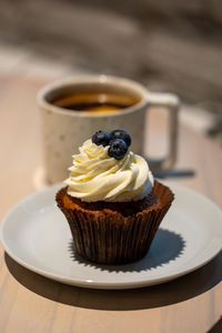 Close-up of dessert on table