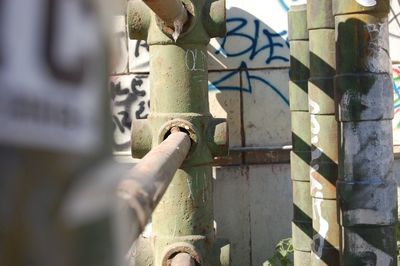 Close-up of metal fence