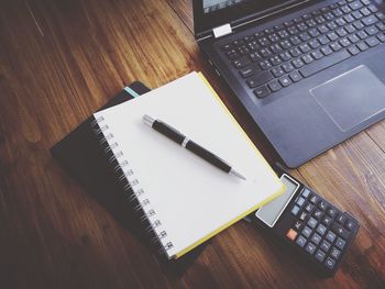 High angle view of computer keyboard on table